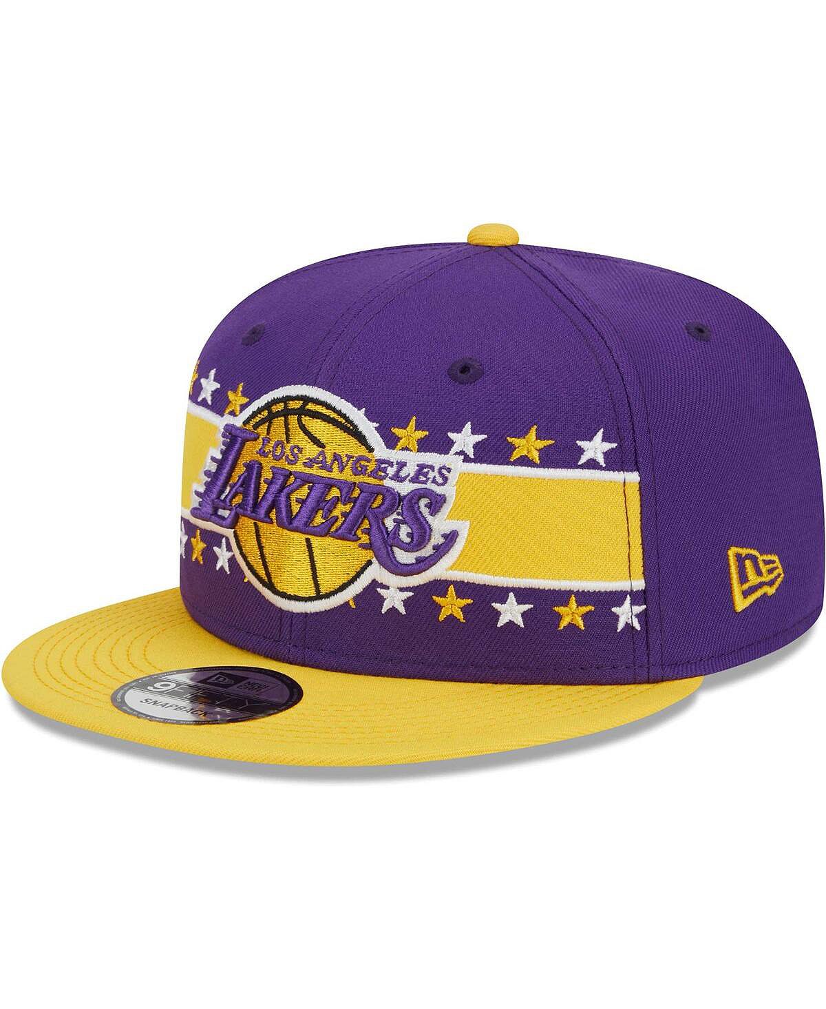 Мужская фиолетовая бейсболка Los Angeles Lakers с полосками звезд 9FIFTY Snapback New Era