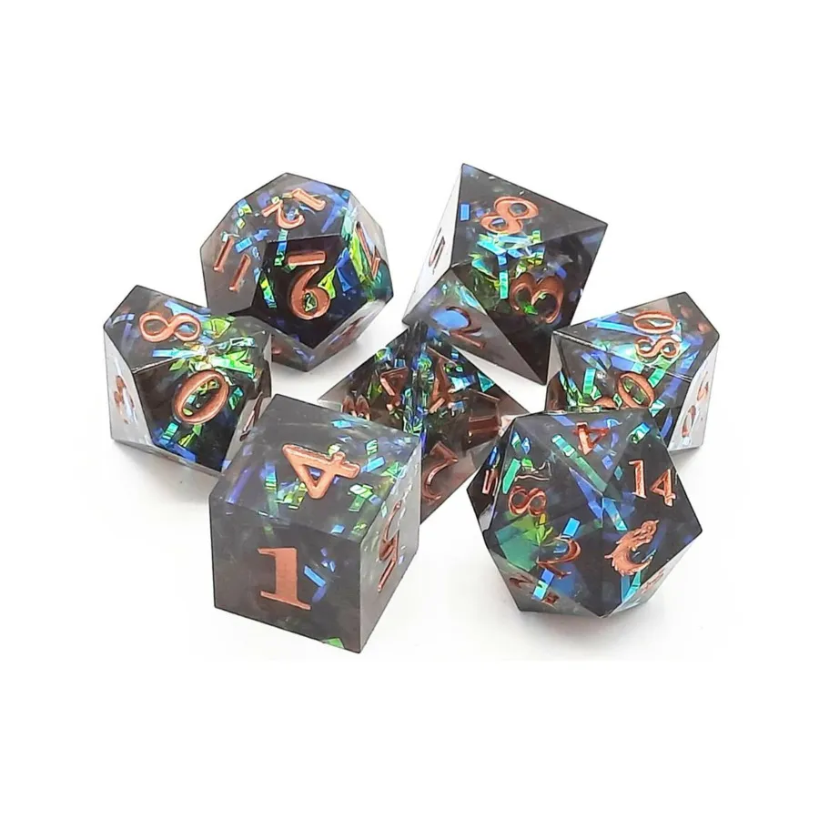 

Poly Set Citrine Blast с медью (7), Sharp Edged Dice