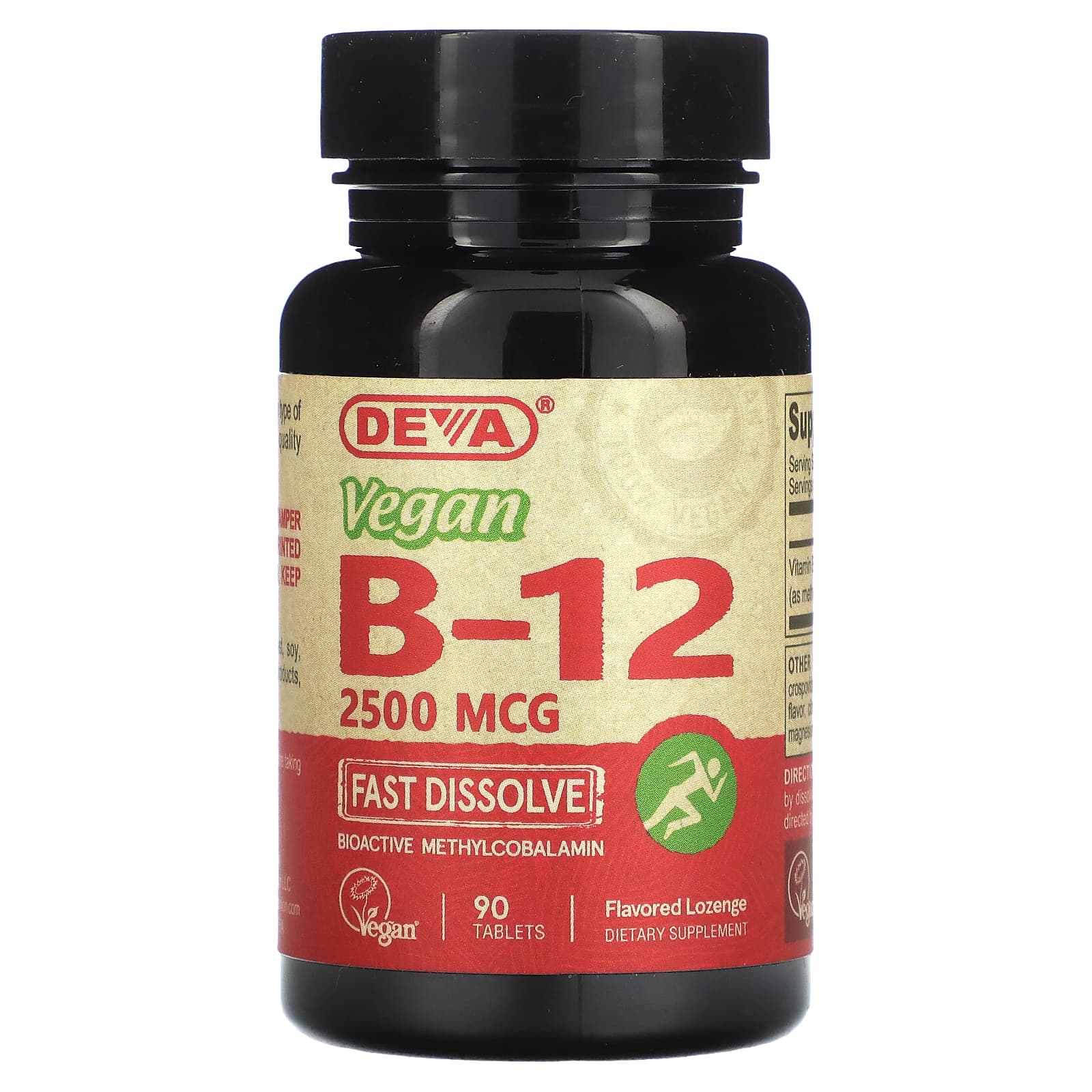 цена Deva Vegan B12 2,500 mcg 90 Tablets