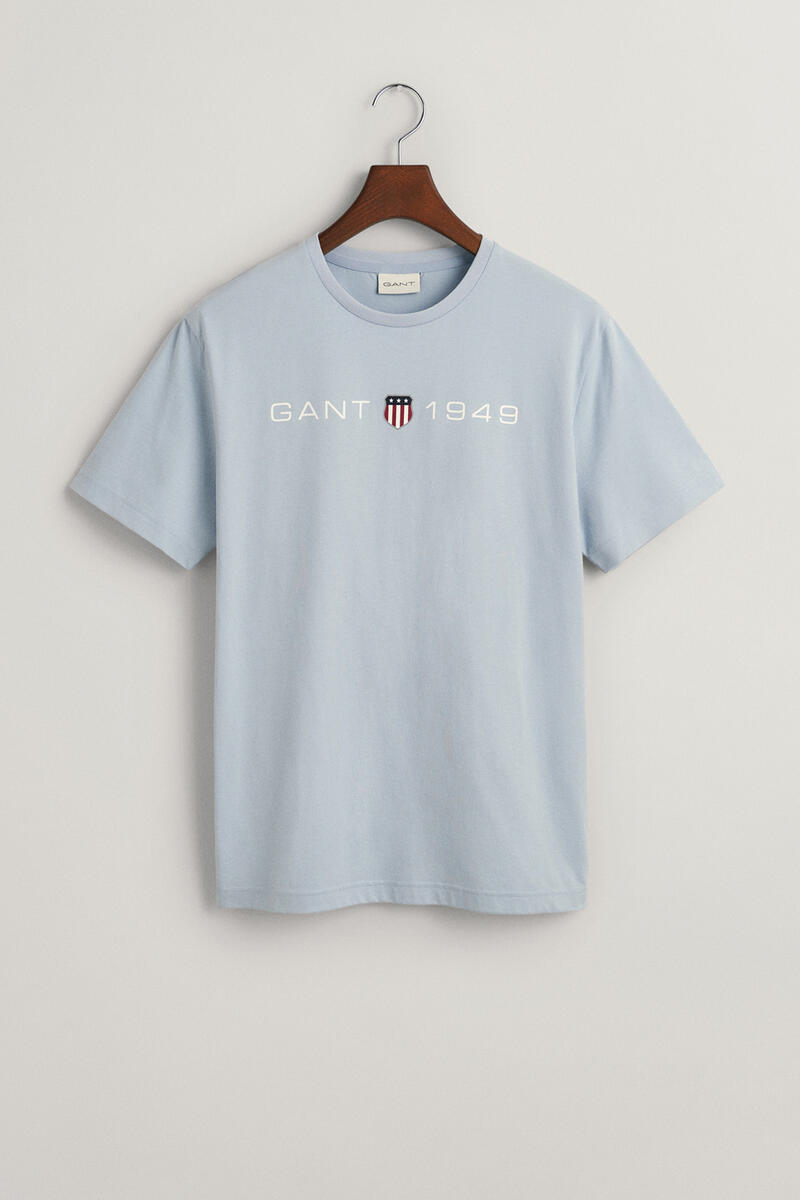 Футболка Gant, синий футболка женская летняя с коротким рукавом и графическим принтом