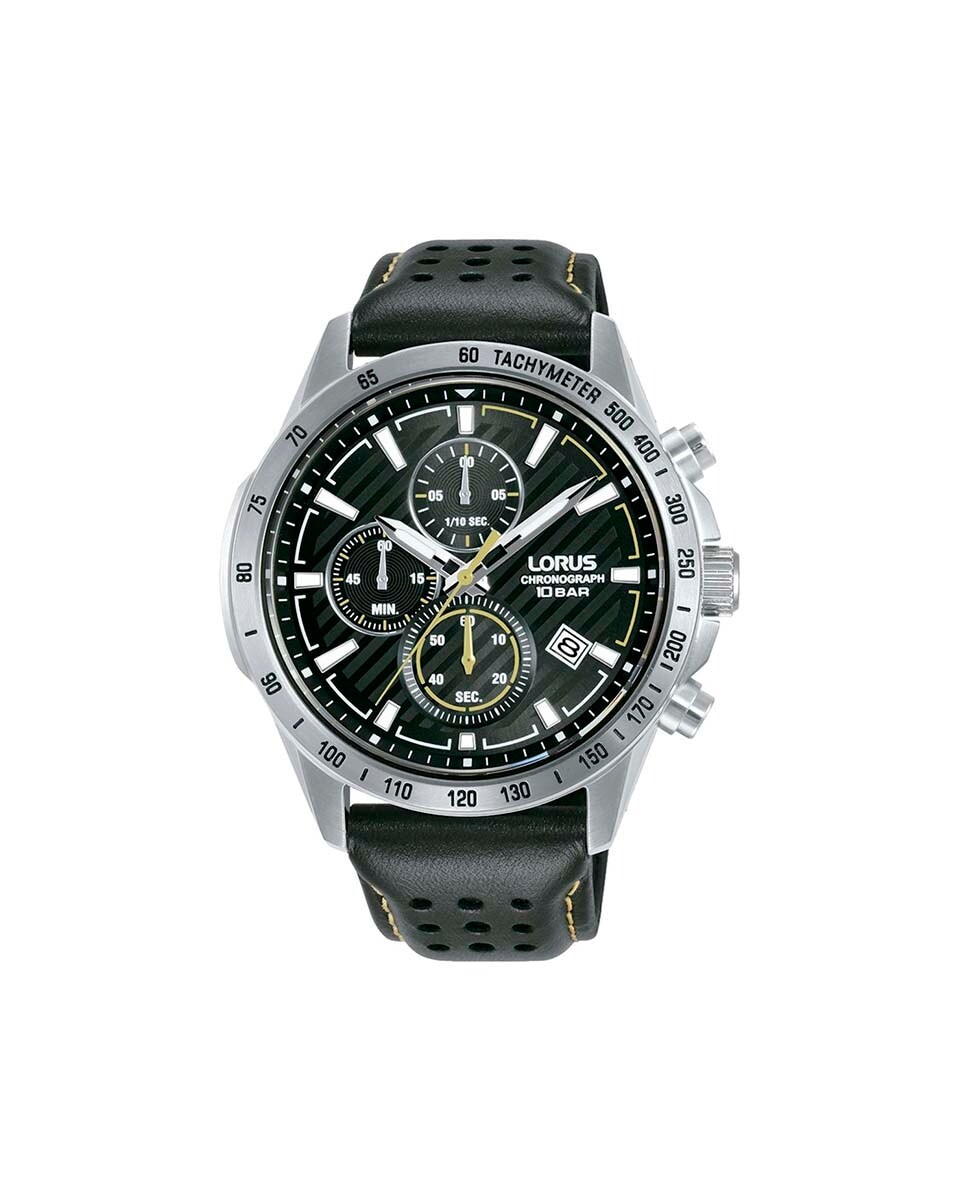

Мужские часы Sport man RM301JX9 из кожи с черным ремешком Lorus, черный