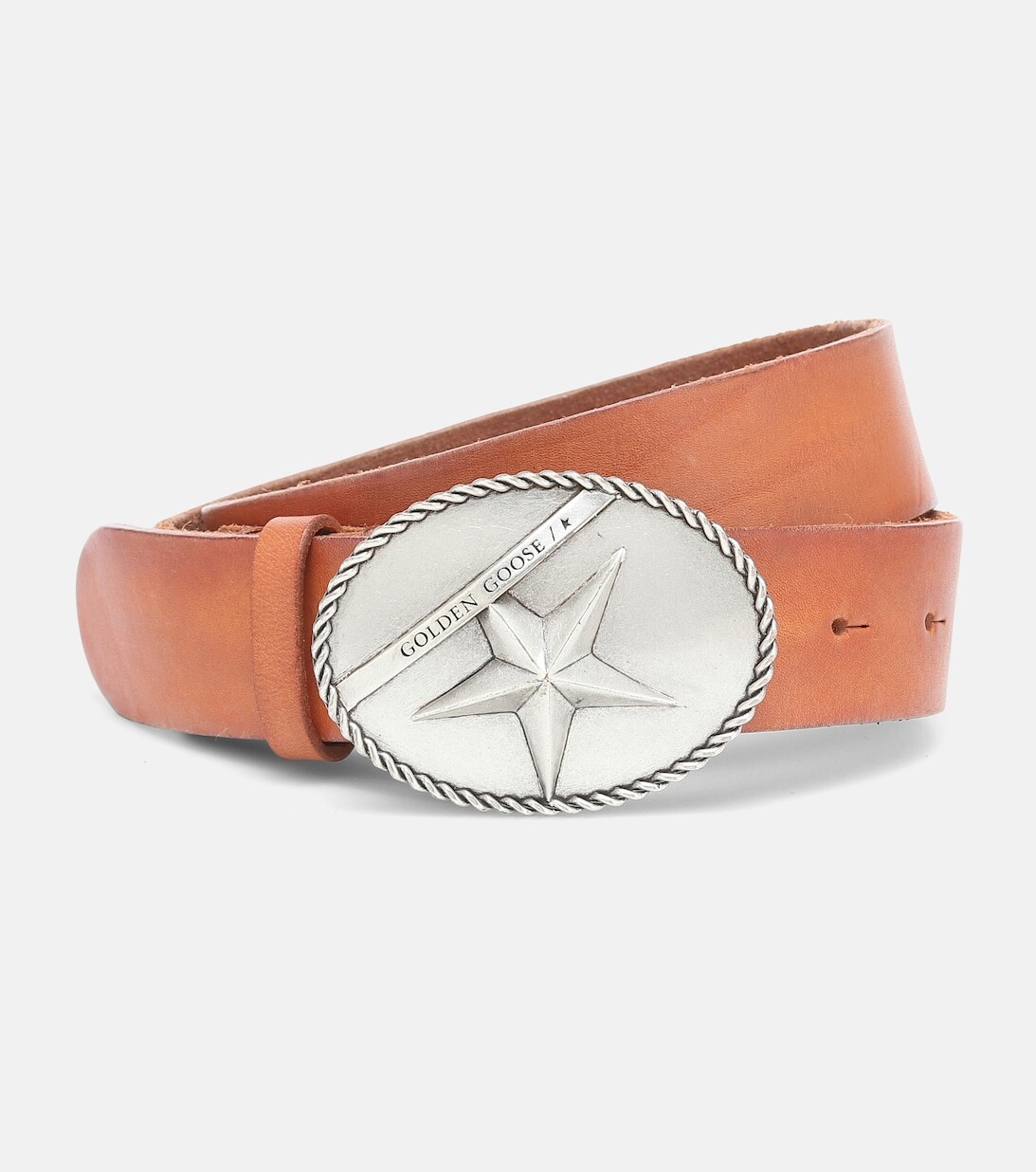 

Кожаный ремень с пряжкой Star Golden Goose, коричневый