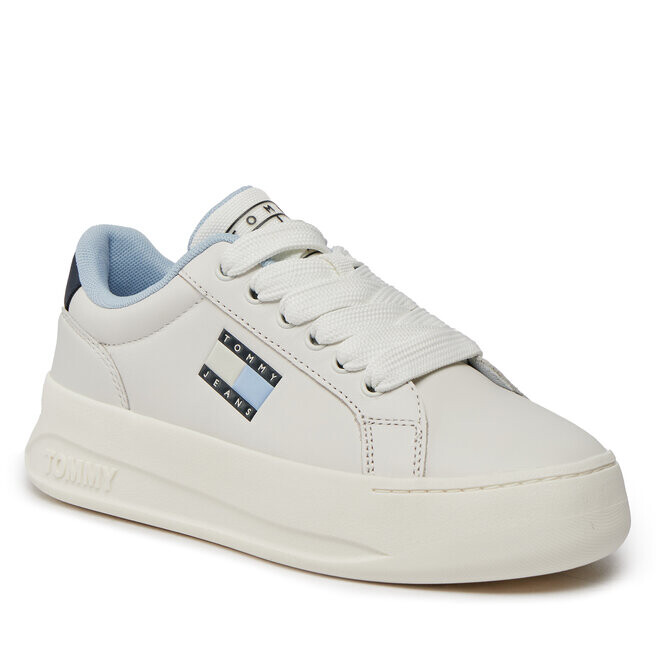 Кроссовки Tommy Jeans TjwCity Flatform, экрю кроссовки tommy jeans iconic flatform ivory