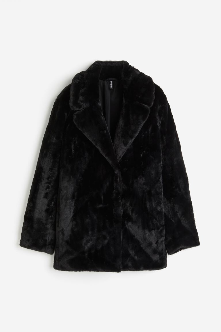 

Пальто H&M Fluffy, черный