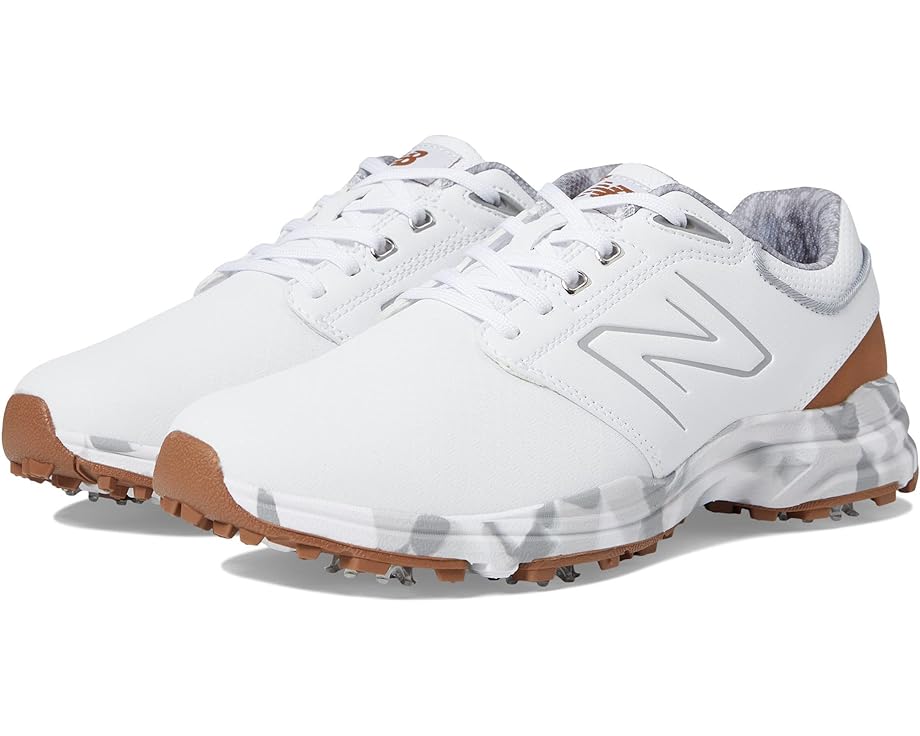 Кроссовки New Balance Golf Brighton Golf Shoes, цвет White/Brown new arrival golf shoes spike rotating buckle genuine leather non slip men golf white shoes sneaker winter wearable men golf shoe