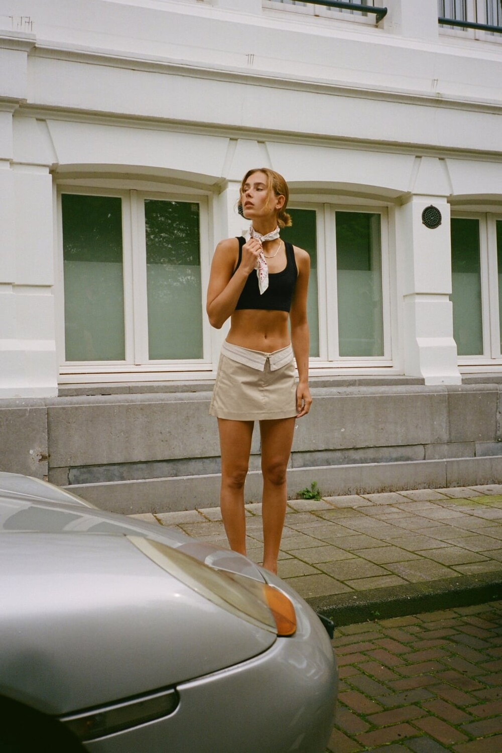 

Укороченная футболка в рубчик ZARA, черный