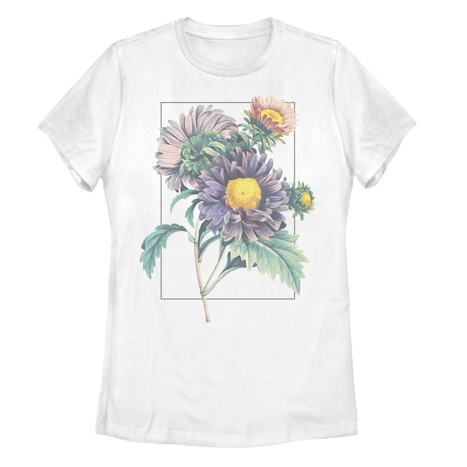 Детская футболка с рисунком весенних цветов в пастельных тонах