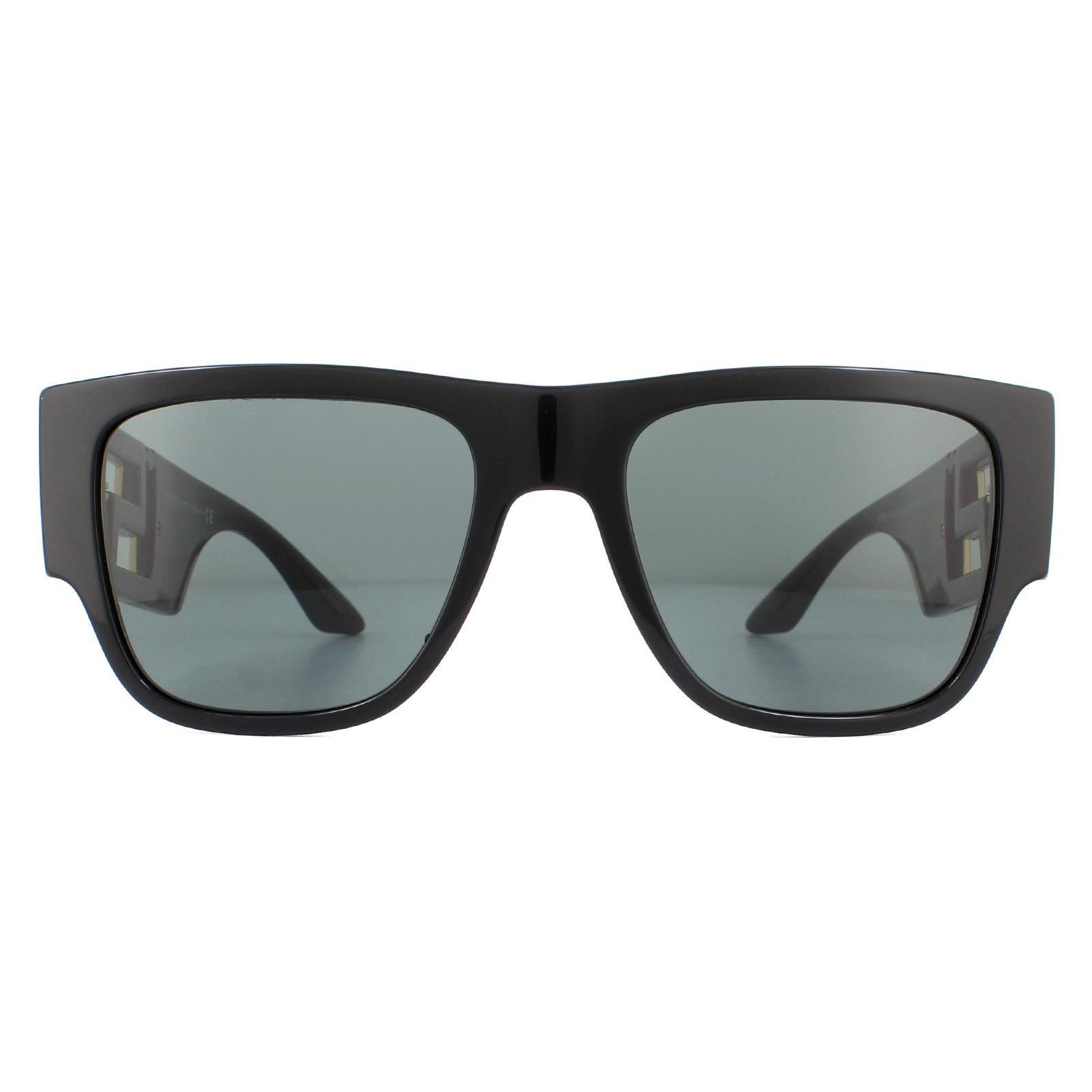 Прямоугольные черные темно-серые солнцезащитные очки Versace, черный