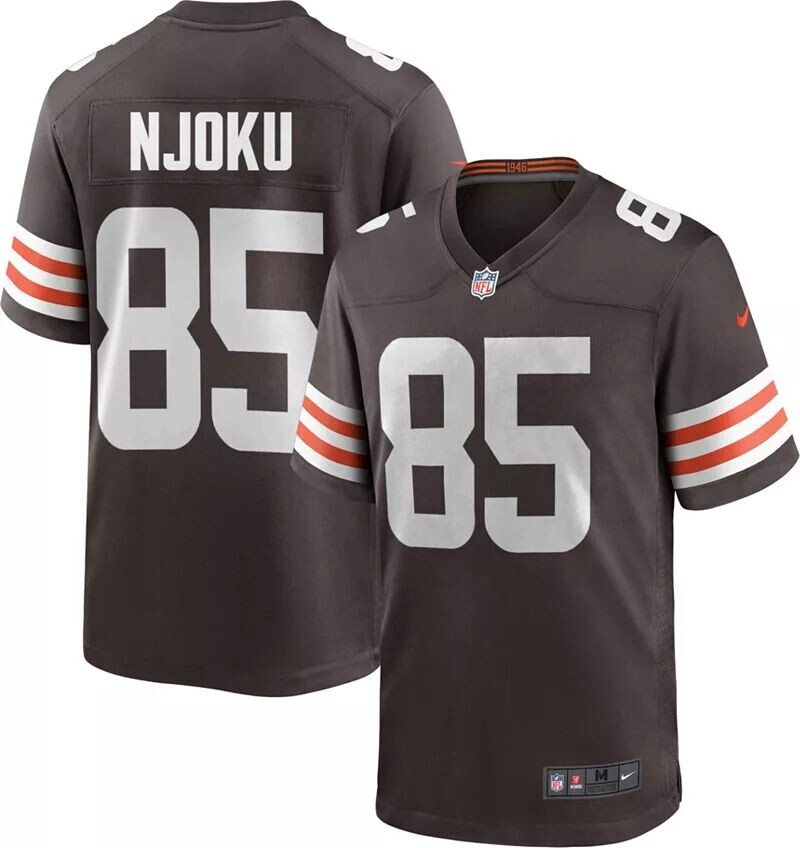 

Мужское джерси Nike Cleveland Browns David Njoku #85 коричневого цвета