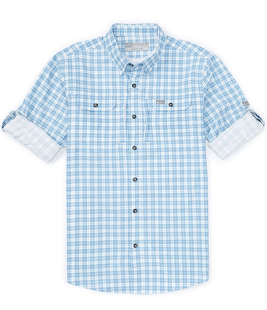 Drake Clothing Co. Performance Stretch клетчатая рубашка Hunter Creek, синий