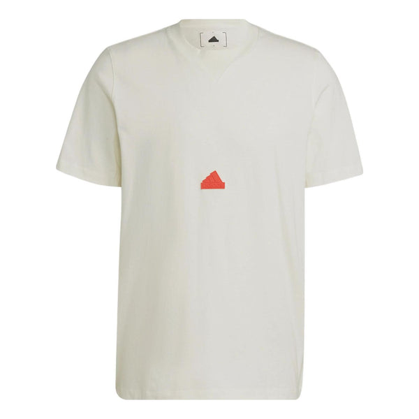 Футболка Men's adidas Solid Color Micro Mark Logo Round Neck Pullover Short Sleeve White T-Shirt, мультиколор