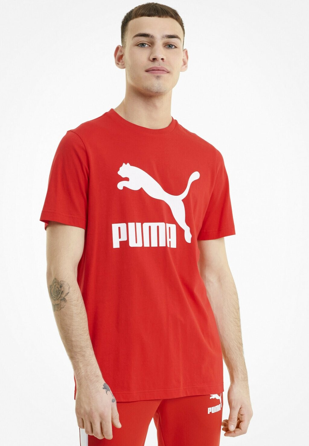 

Футболка с принтом Puma, красный с высоким риском