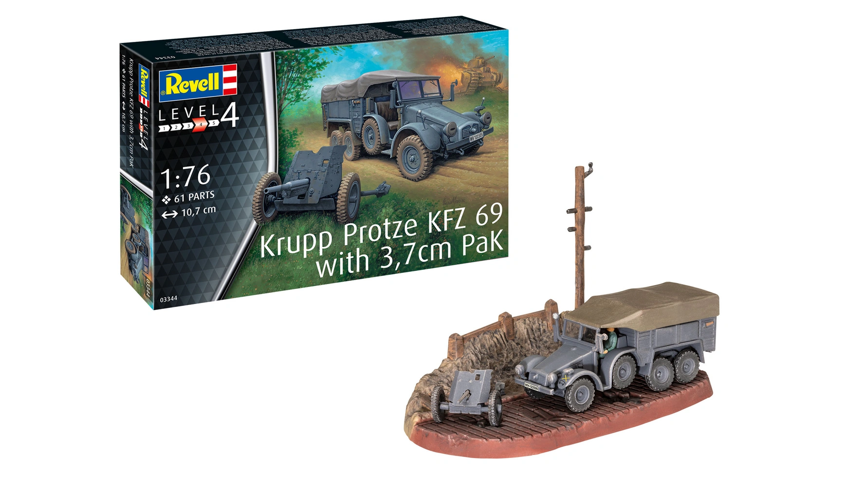 Revell Krupp Protze KFZ 69 с 3,7-см пак сборная модель немецкий автомобиль krupp protze kfz 19 radio command car