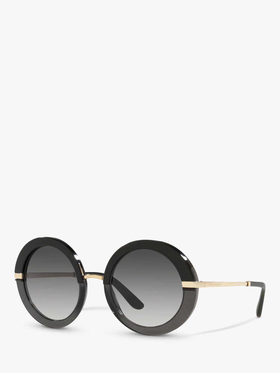 

Dolce & Gabbana DG4393 Женские круглые солнцезащитные очки, полированный черный/серый с градиентом