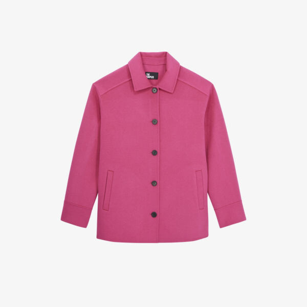 

Жакет из смесовой шерсти с бахромой The Kooples, цвет fushia
