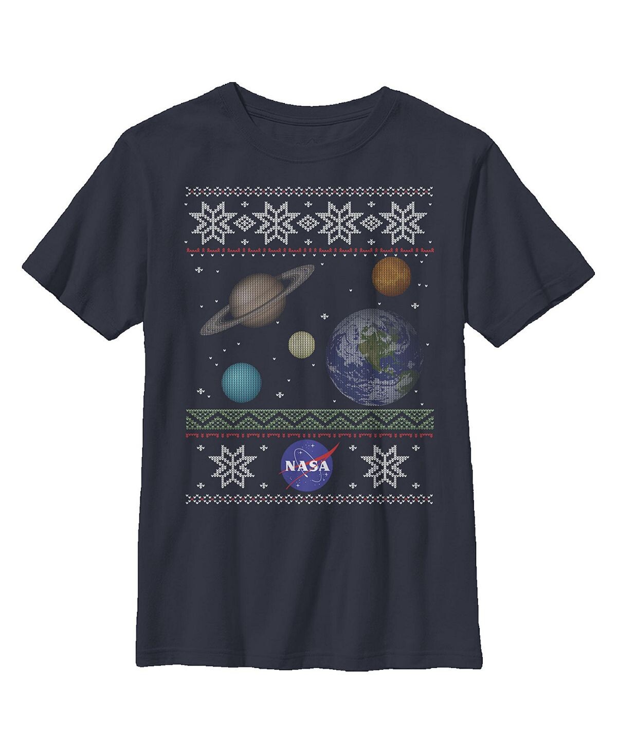 

Детская футболка с принтом Ugly Christmas Planet для мальчиков NASA