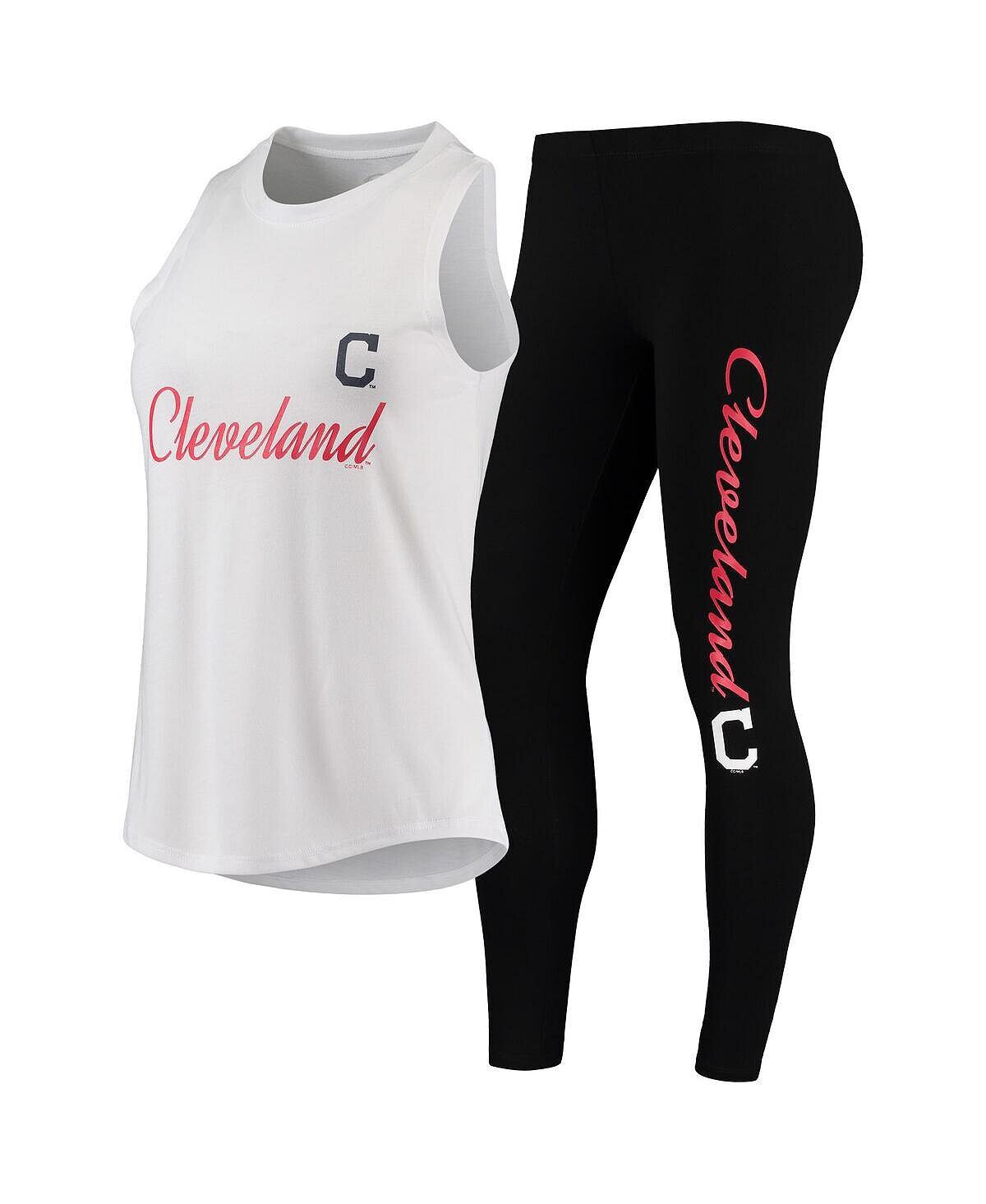 

Женский комплект из майки и леггинсов Cleveland Indians Sonata белого и черного цвета Concepts Sport