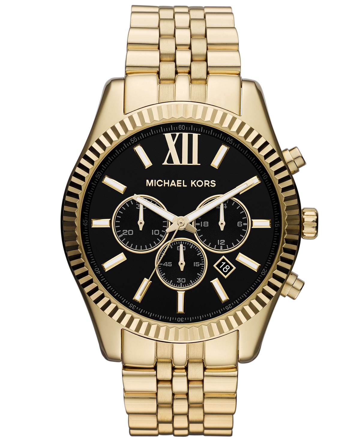 Мужские часы-хронограф Lexington с золотистым браслетом из нержавеющей стали, 45 мм, MK8286 Michael Kors цена и фото