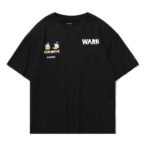 

Футболка Li-Ning x Disney Crossover Sports Fashion Series Subject Printing Loose Sports Round Neck Short Sleeve Black, черный