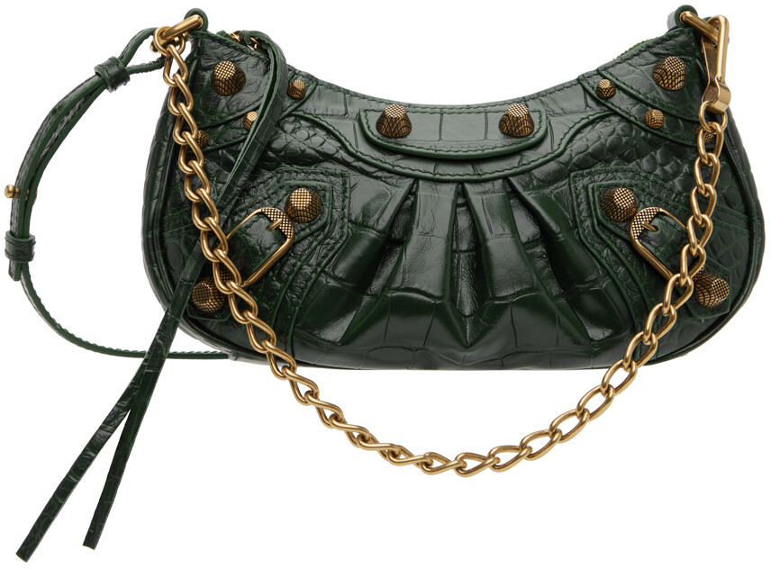 

Зеленая мини-сумка Le Cagole под крокодила Balenciaga