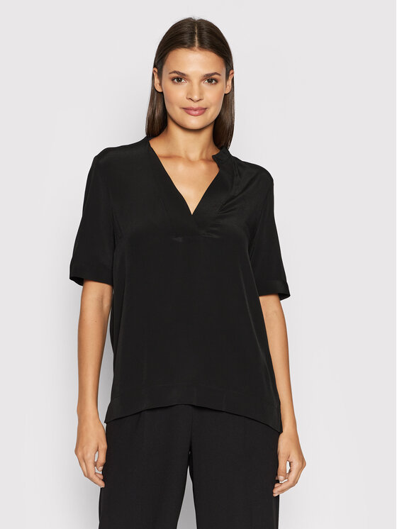 Блуза стандартного кроя Selected Femme, черный блуза стандартного кроя selected femme черный