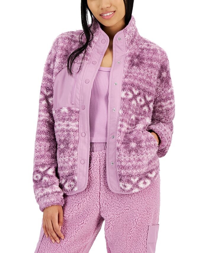 

Куртка из шерпы с застежкой спереди Hippie Rose, розовый