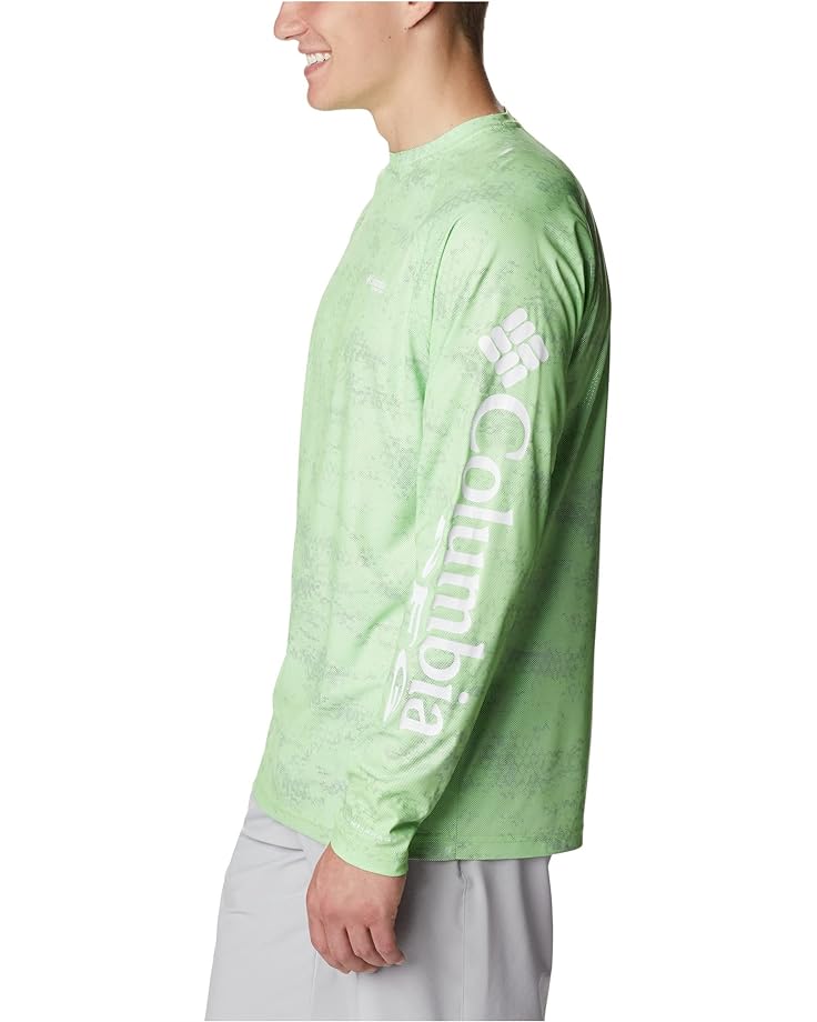 Рубашка Columbia PFG Terminal Deflector Printed Long Sleeve Shirt, цвет Green Mamba PFG Camo