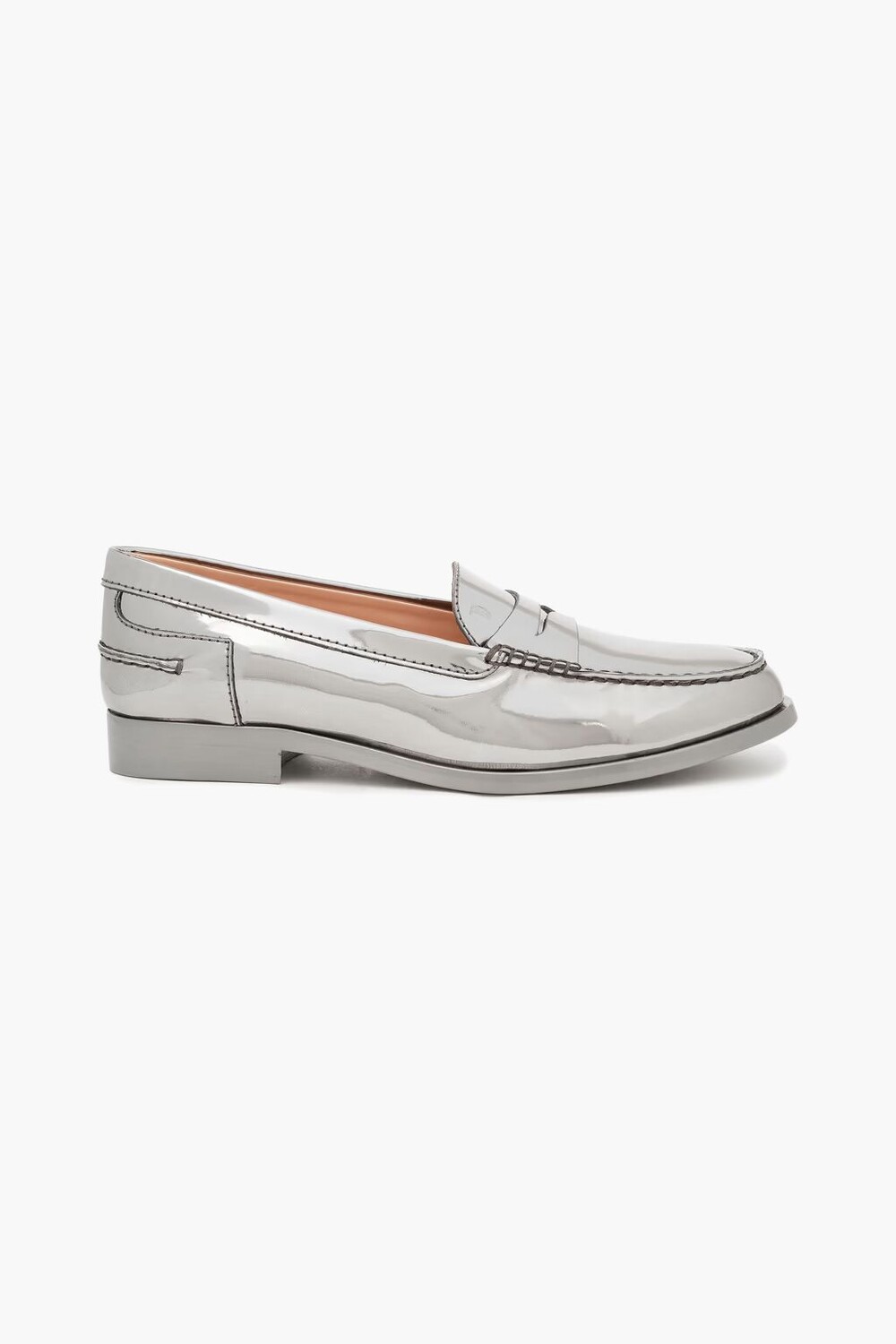 

Лоферы Alber Elbaz из зеркальной кожи Tod'S, серебро