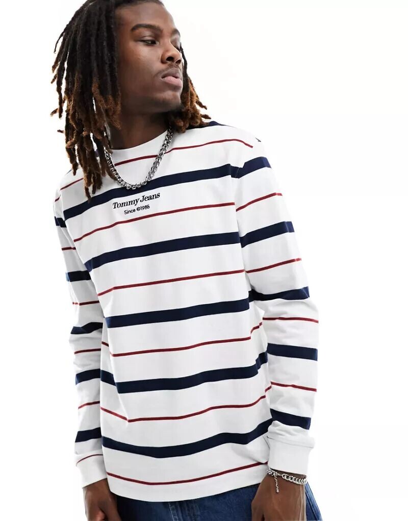 

Рубашка Tommy Jeans с длинными рукавами, стандартного кроя и ярким узором в полоску