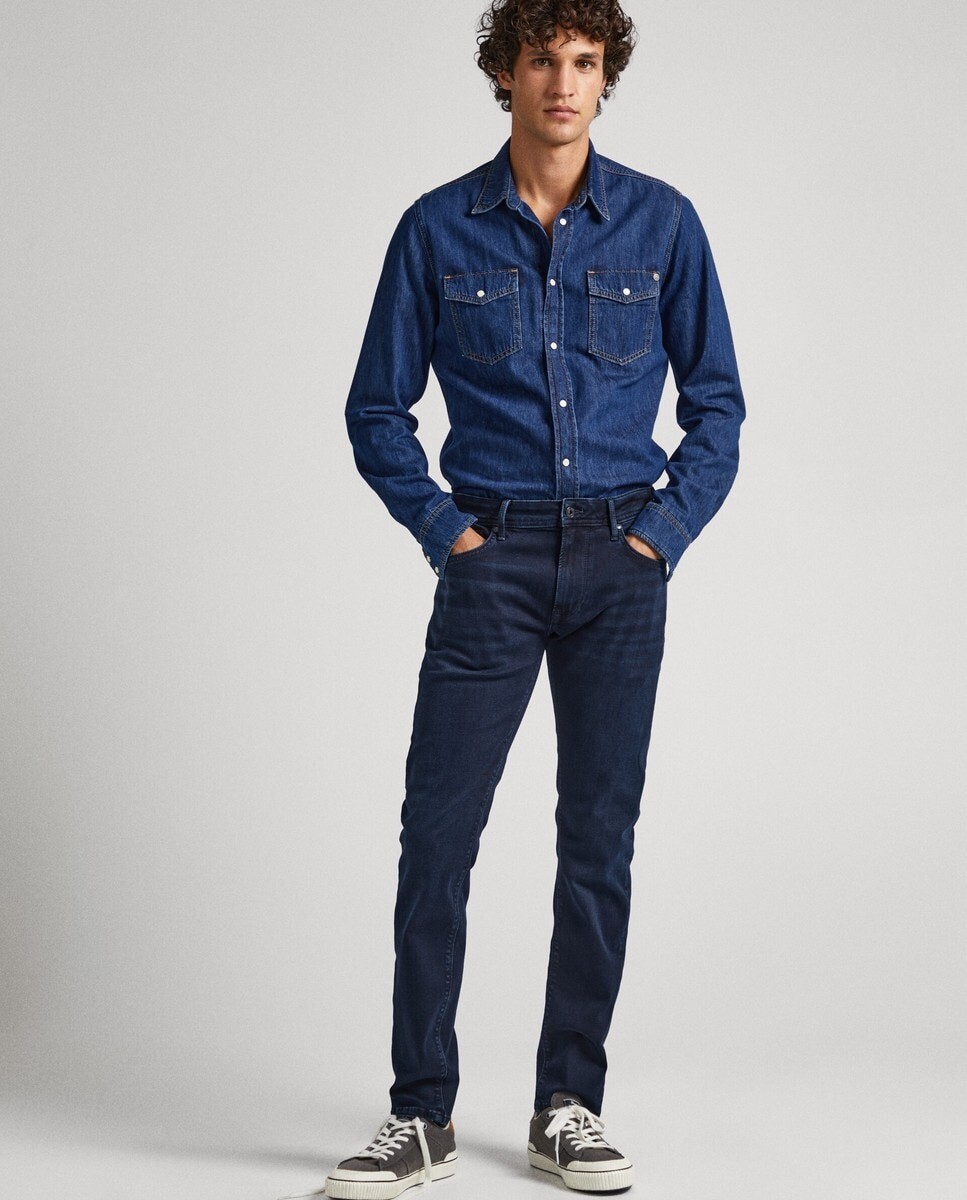 

Мужские джинсы Regular Stanley темно-синего цвета Pepe Jeans, синий