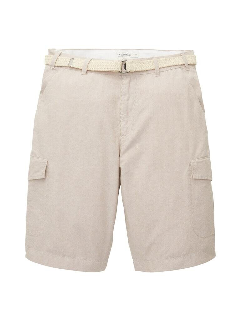 

Тканевые шорты Tom Tailor, цвет desert fawn white chambray