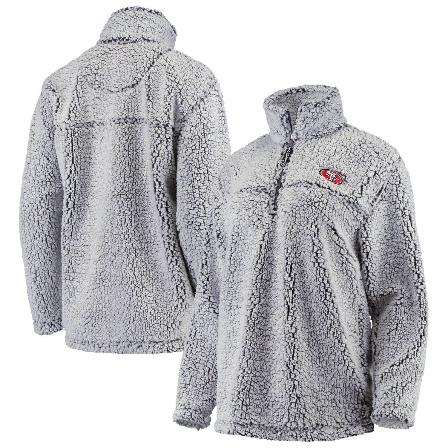

Женская серая куртка G-III 4Her by Carl Banks San Francisco 49ers Sherpa с молнией четверть четверти G-III, Серый