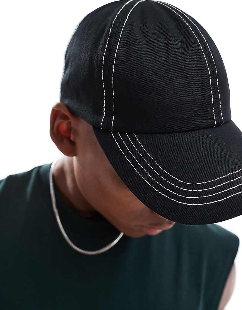 

ASOS DESIGN – Черная бейсболка с контрастной строчкой