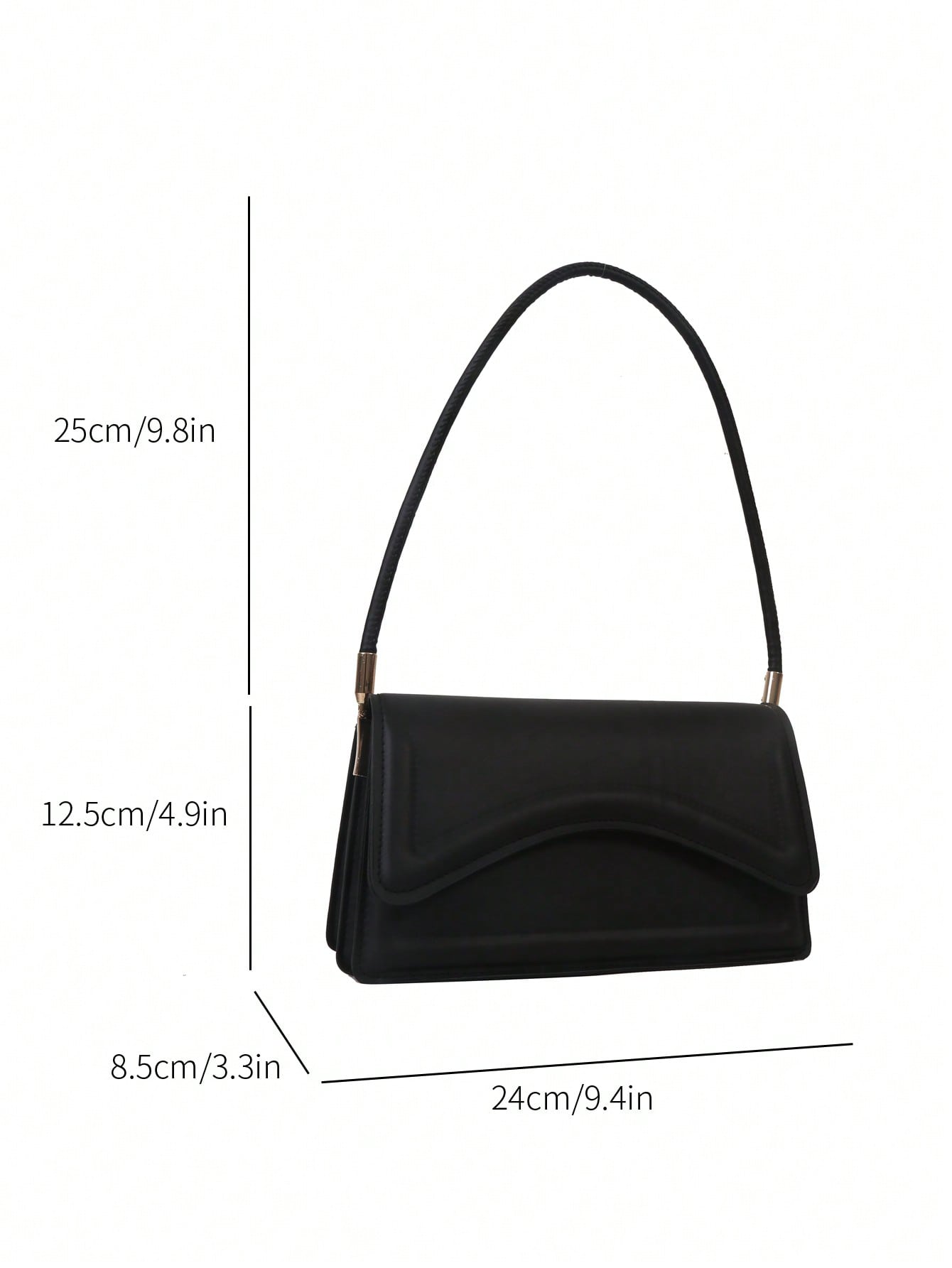 Модная однотонная винтажная простая и элегантная сумка на одно плечо, черный