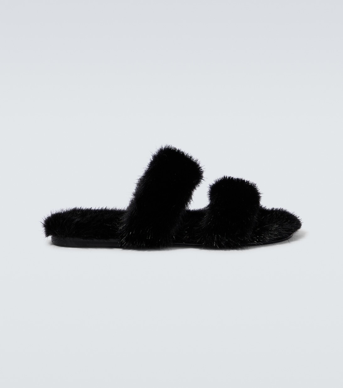 

Сандалии Bleach из искусственного меха Saint Laurent, черный
