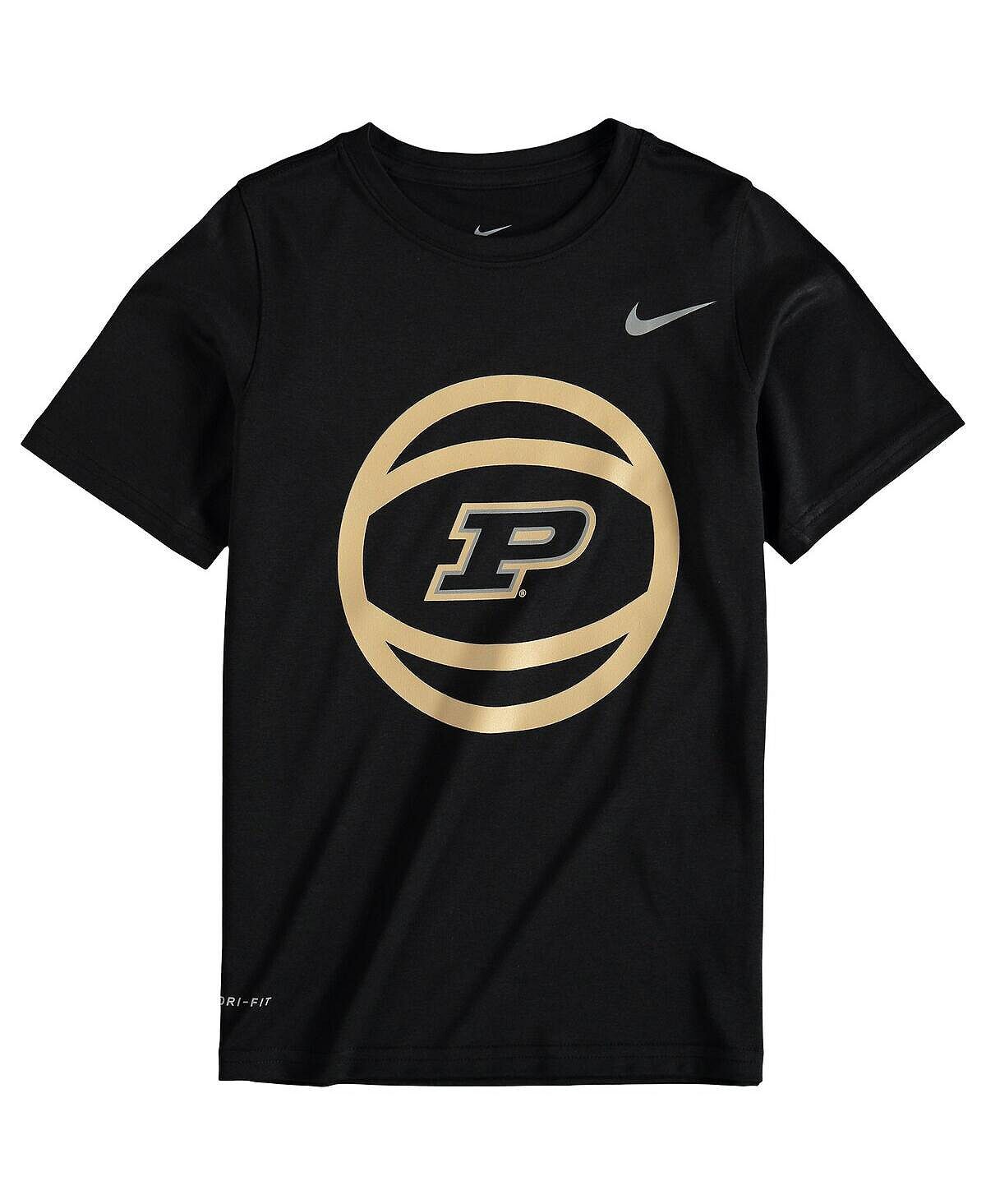 

Черная футболка с баскетбольным мячом и логотипом Big Boys Purdue Boilermakers Nike