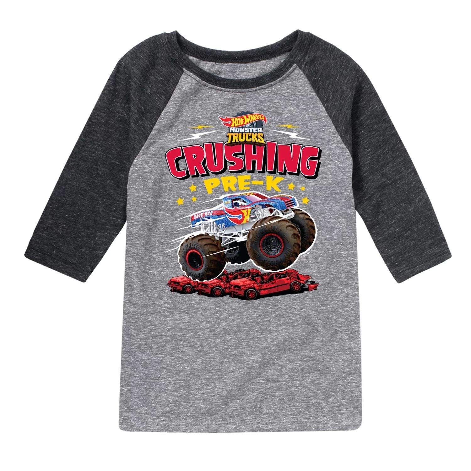 

Футболка Hot Wheels Crushing PreK с рисунком реглан для мальчиков 8–20 лет Licensed Character, серый