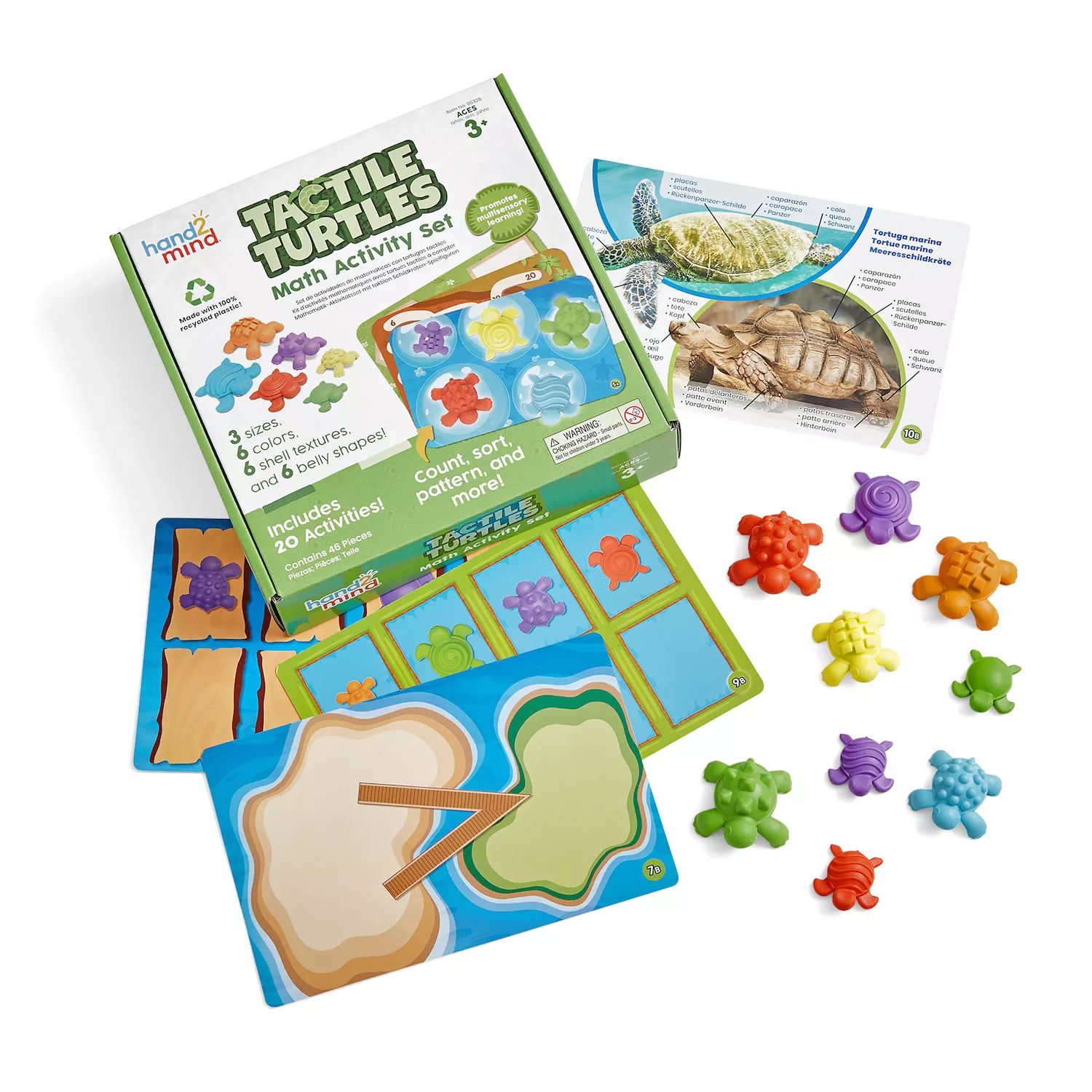 Набор математических занятий «Тактильные черепахи» Learning Resources развивающие игрушки learning resources игровой набор тактильные квадраты 21 элемент