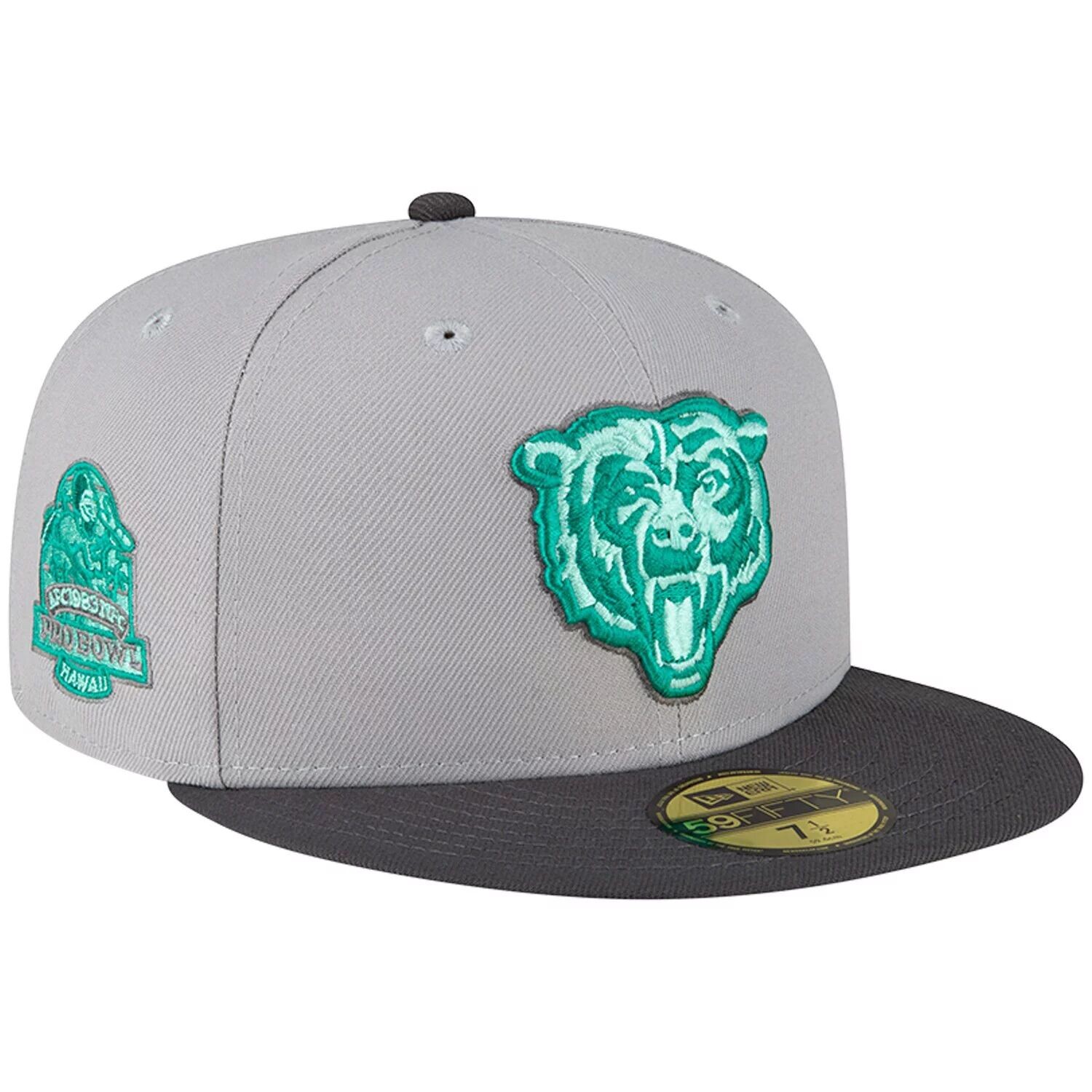 

Мужская приталенная шляпа New Era серого/графитового цвета Chicago Bears Aqua Pop 59FIFTY