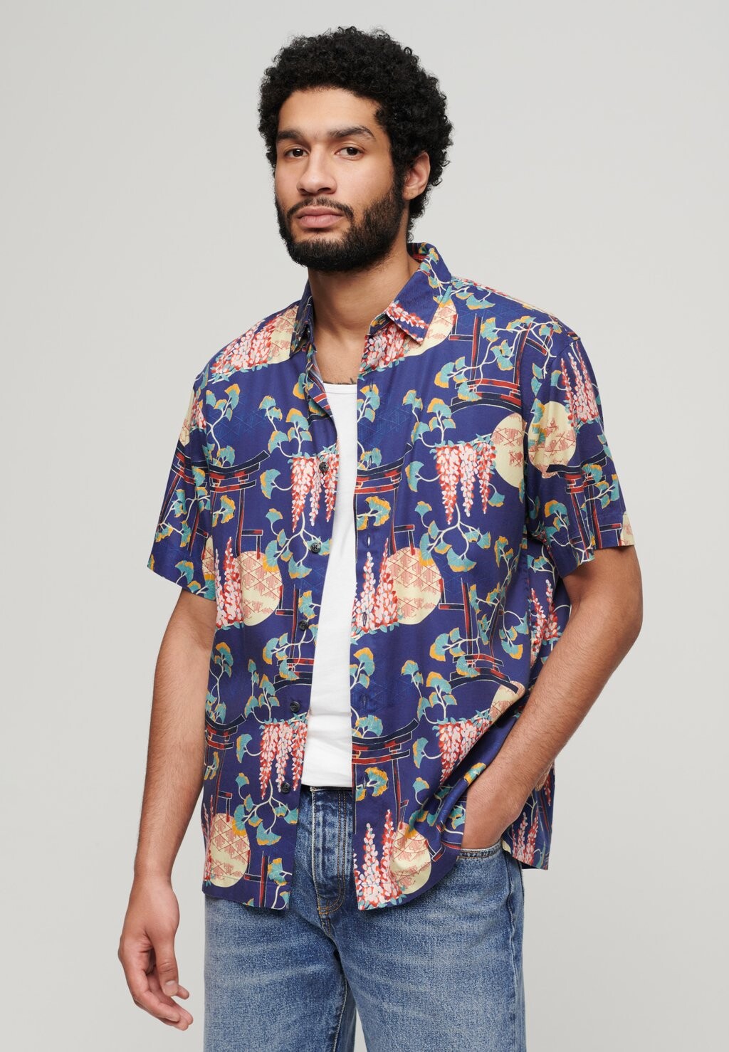 

Рубашка HAWAIIAN BOX FIT Superdry, цвет wisteria blue