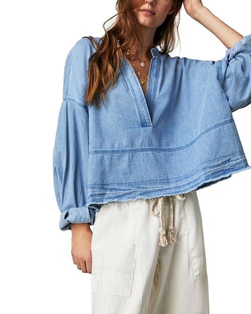 

Джинсовый пуловер Jude Free People, цвет Blue