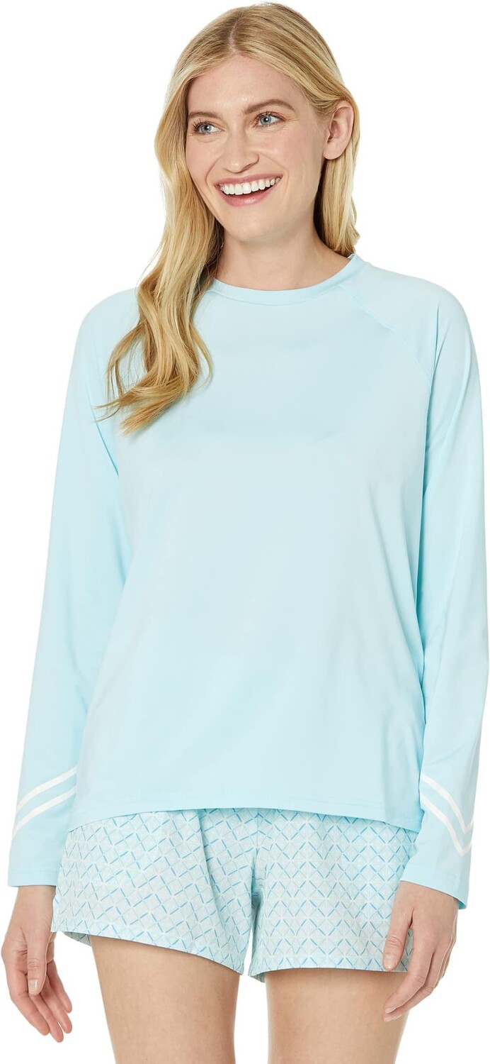 

Купальник Southern Tide Long Sleeve Reflective Skipjack Perf Tee, цвет Wake Blue