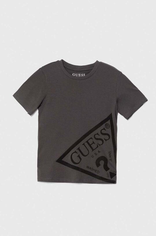 

Детская хлопковая футболка Guess, серый