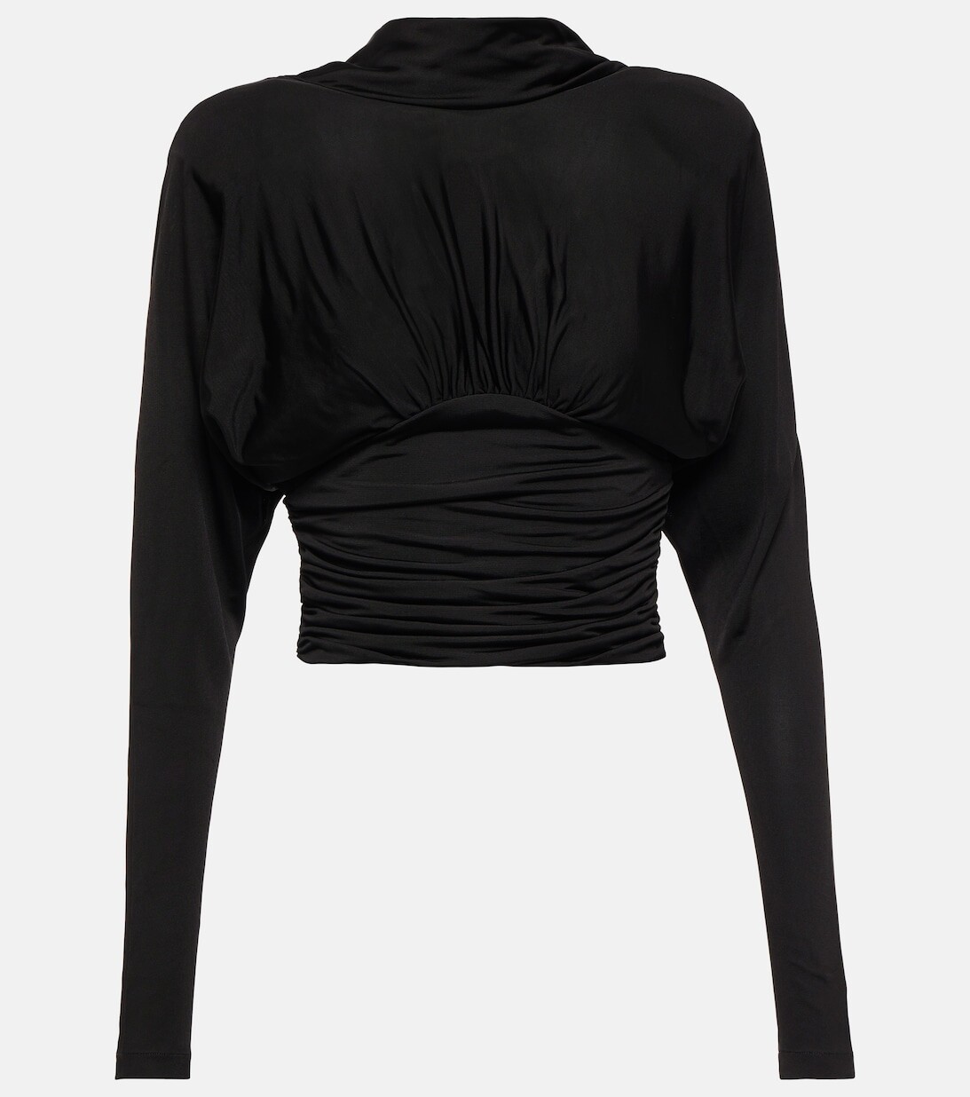 

Топ из джерси с рюшами SAINT LAURENT, черный