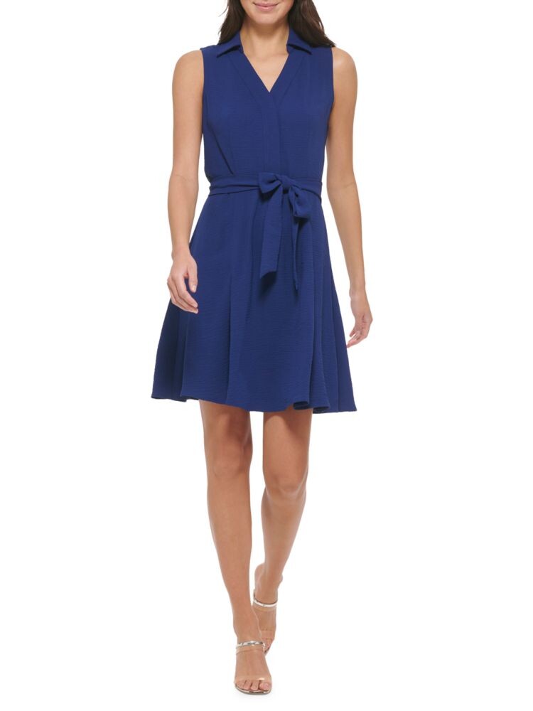 

Мини-платье А-силуэта с раздвинутым воротником Dkny, цвет Blueprint