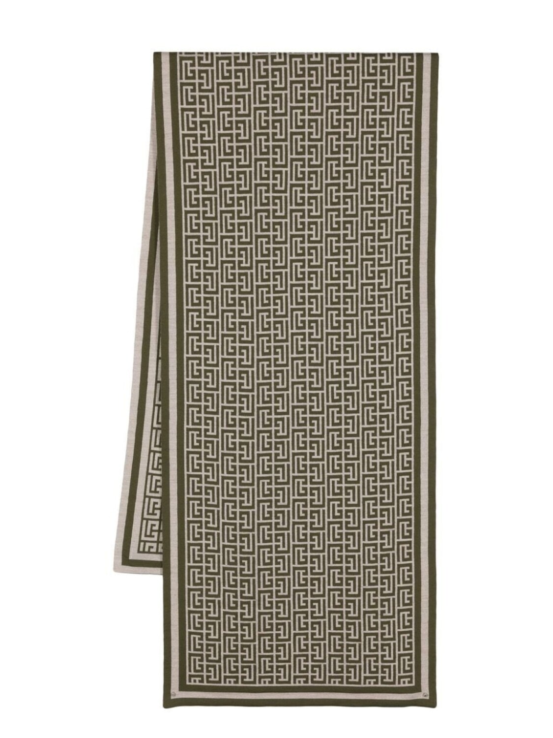 

Balmain monogram wool scarf, зеленый