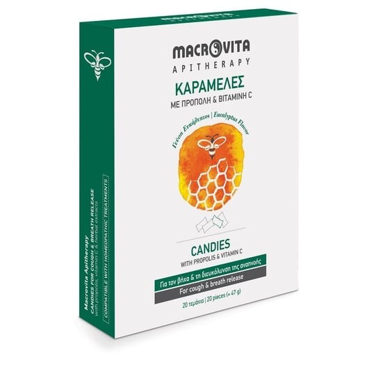 

Macrovita Конфеты со вкусом эвкалипта, прополисом и витаминами С и зелень 20 шт.