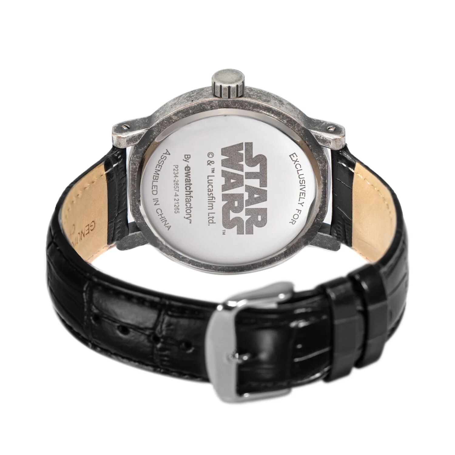 

Мужские винтажные черные кожаные часы Star Wars Stormtrooper антикварного серебра Disney