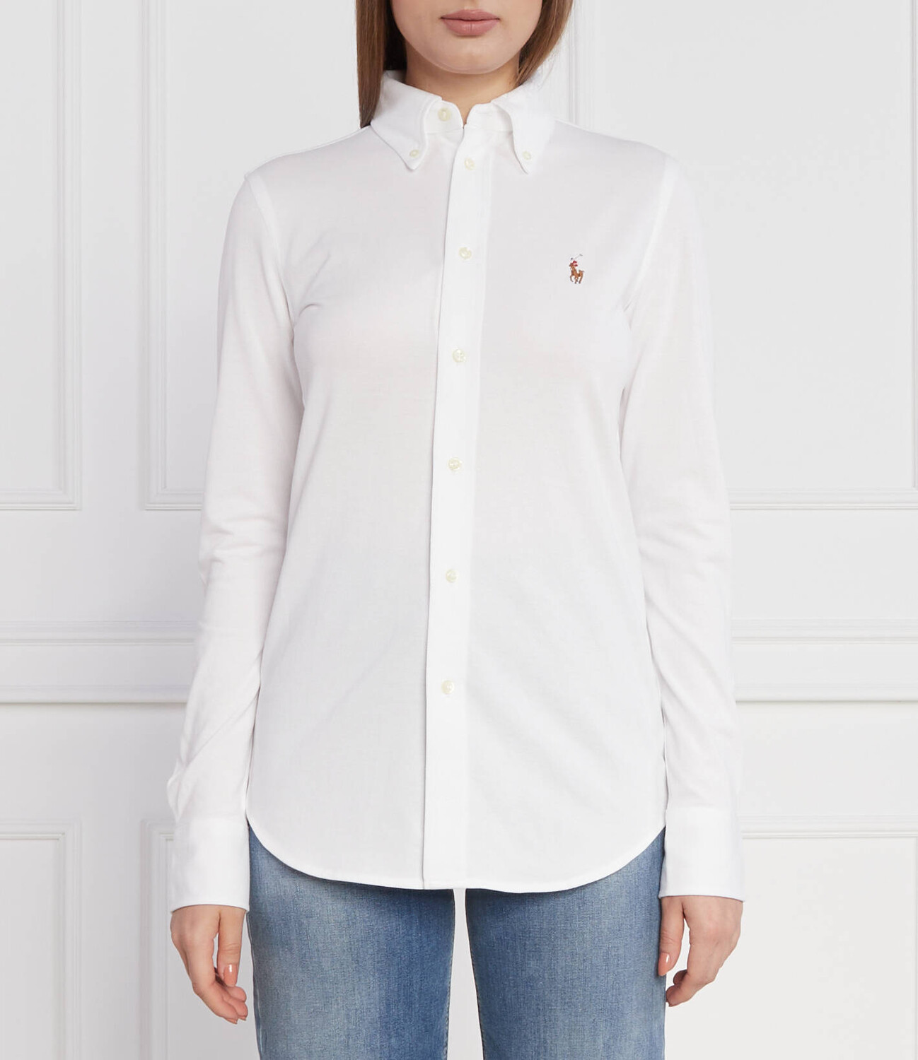 

Рубашка POLO RALPH LAUREN HEIDI Slim Fit, белый