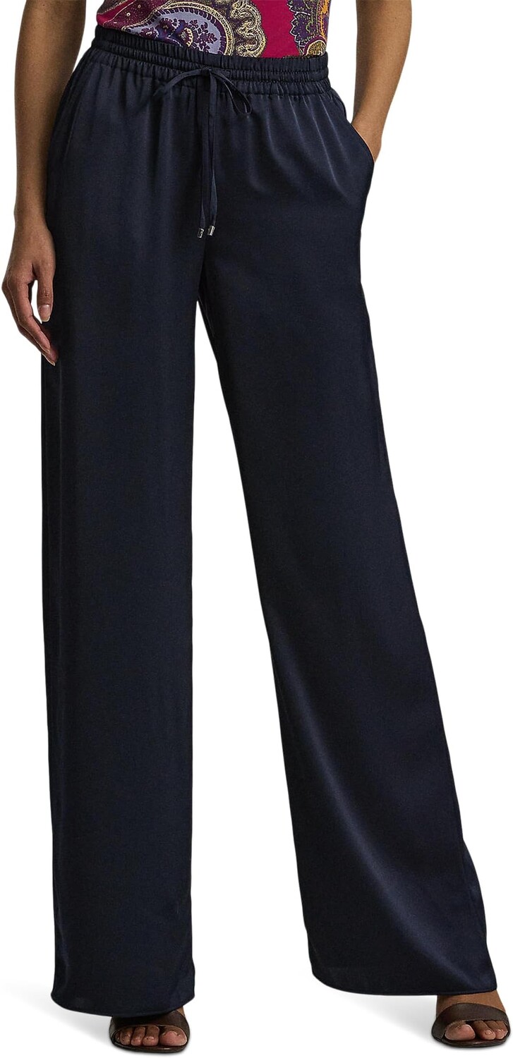 

Брюки Lauren Ralph Lauren Satin Charmeuse Wide-Leg Pants, цвет Lauren Navy